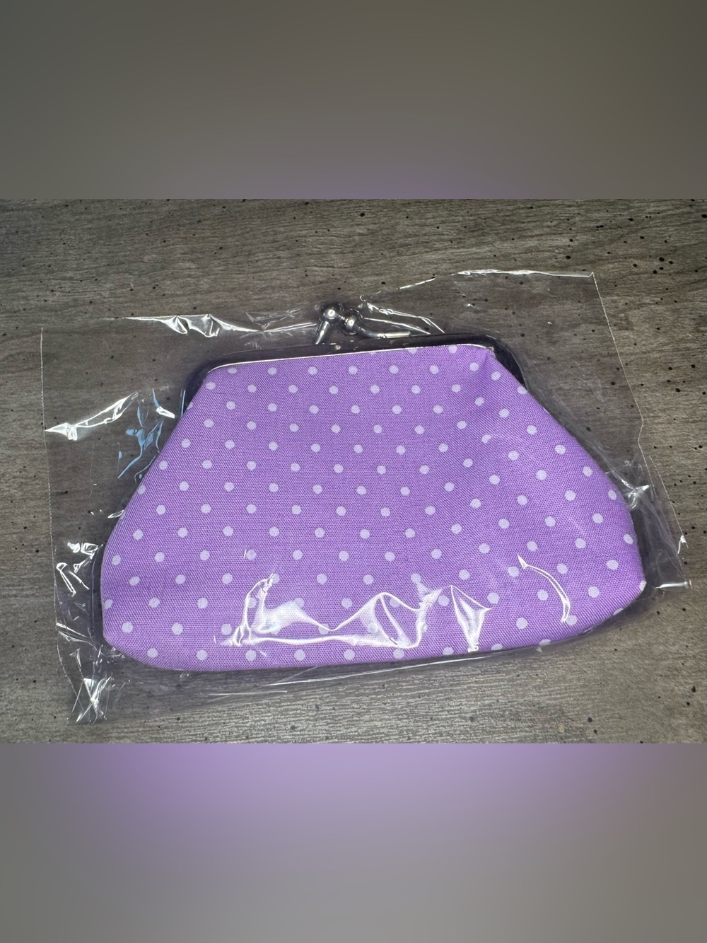 Purple Polka Dot Kiss-Lock Coin Purse